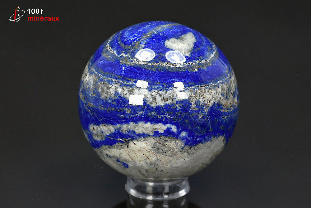 Sphère polie minérale en lapis-lazuli bleu d'Afghanistan