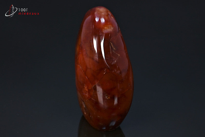 Minéral poli de cornaline rouge de Madagascar en forme libre
