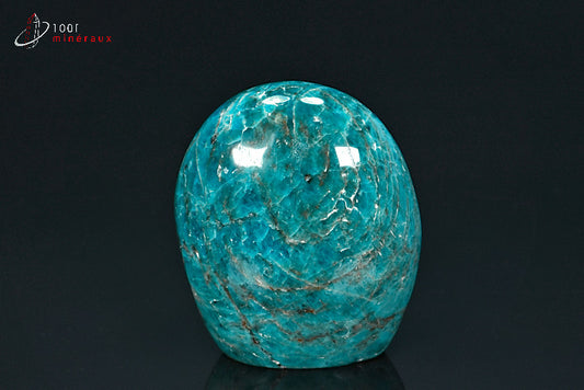 Forme libre polie minérale d'apatite bleue de Madagascar