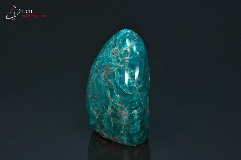 Forme libre polie minérale d'apatite bleue de Madagascar
