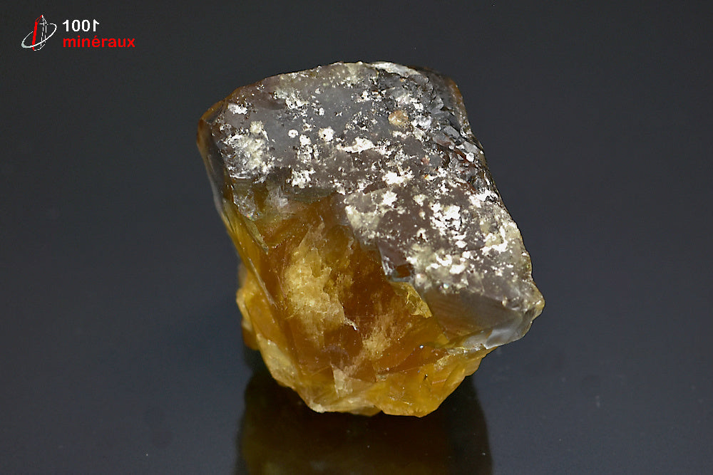 Minéral cristallisé de fluorine bleue et jaune de France