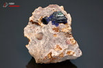 Cristal d'Azurite sur roche - Maroc - minéraux à cristaux 5,2 cm / 100g / BK846 - Vignette | 1001 minéraux