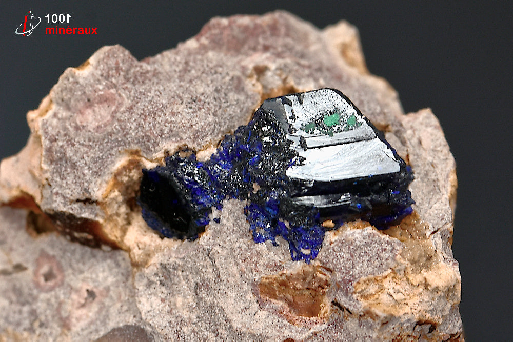 Minéral d'azurite et malachite cristallisé du Maroc 
