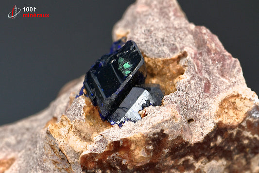Minéral d'azurite et malachite cristallisé du Maroc 