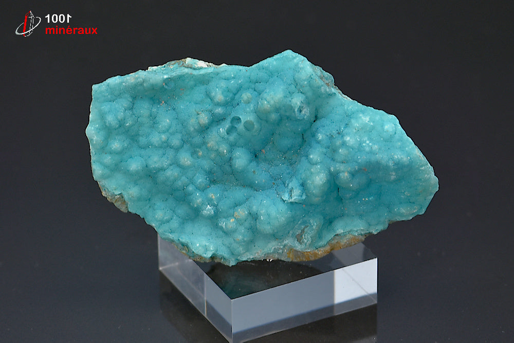 Minéral cristallisé d'hémimorphite bleue de République démocratique du Congo