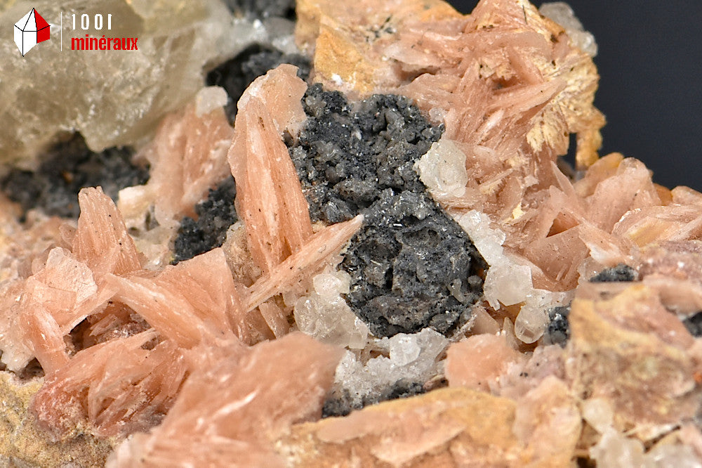 Minéral cristallisé de Baryte, cérusite et galène du Maroc