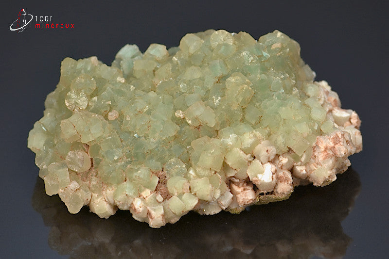 Minéral cristallisé de prehnite verte du Maroc