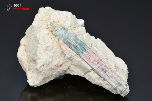 Minéral cristallisé de tourmaline bleue et rose du Brésil