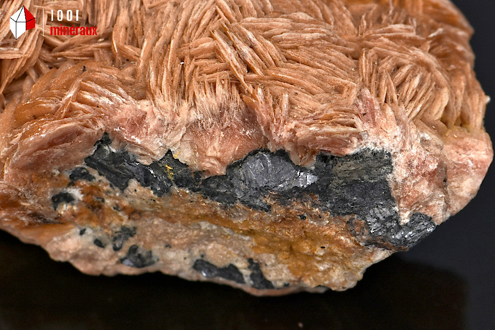 Minéral cristallisé de Baryte et galène du Maroc