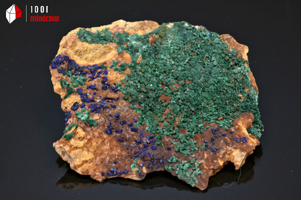 Minéral d'azurite et malachite cristallisé du Maroc 