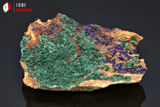 Minéral d'azurite et malachite cristallisé du Maroc 