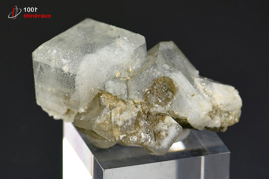 Minéral cristallisé de fluorine et quartz de Mongolie