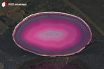 Tranche d'Agate teintée rose du Brésil (ovoïde, bandes incolore à rose foncé, centre cristallisé) - 48 g / BL620 - Vignette | 1001 minéraux