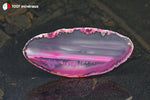 Tranche d'Agate teintée rose du Brésil (allongée, 3 bandes contrastées, cristallisation) - 26 g / BL621 - Vignette | 1001 minéraux