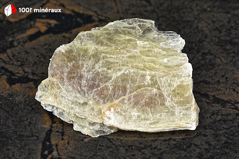 Mica blanc de Madagascar - Plaque translucide aux reflets nacrés argentés - 13 g - BL90
