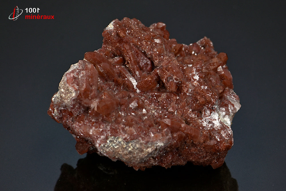 Minéral cristallisé de quartz hématoïde du Maroc