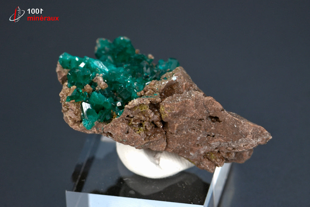 Minéral cristallisé de dioptase de République démocratique du Congo