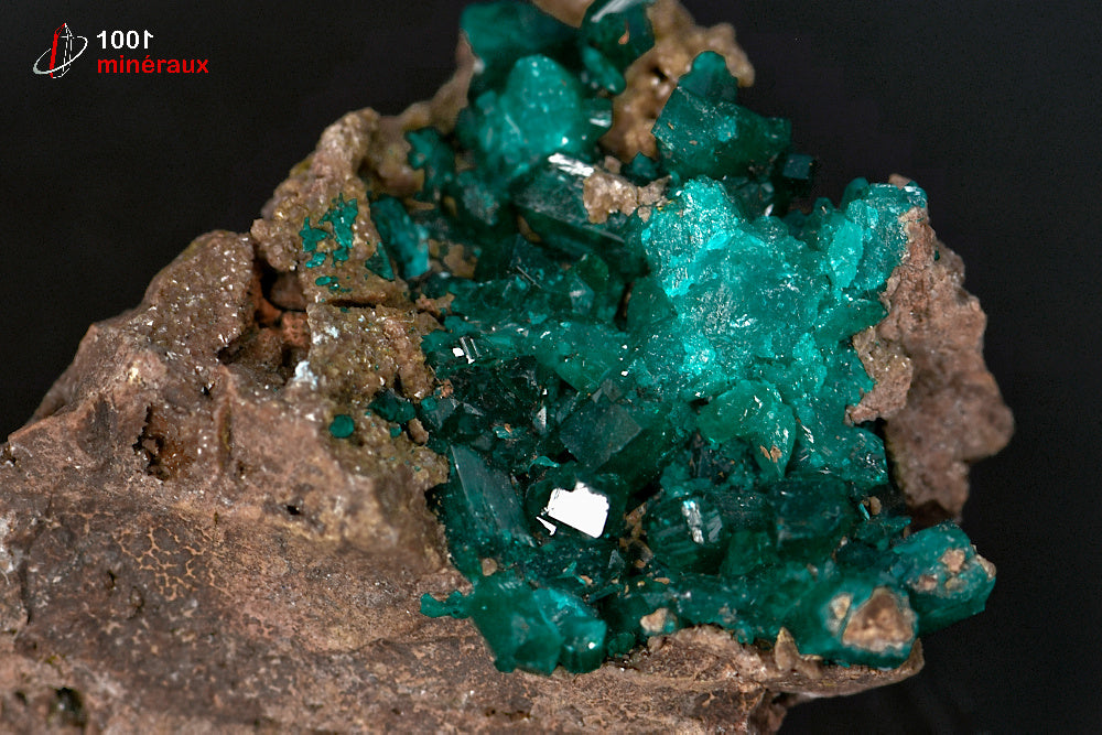 Minéral cristallisé de dioptase de République démocratique du Congo