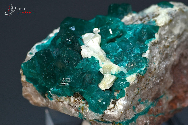Minéral cristallisé de dioptase de République démocratique du Congo