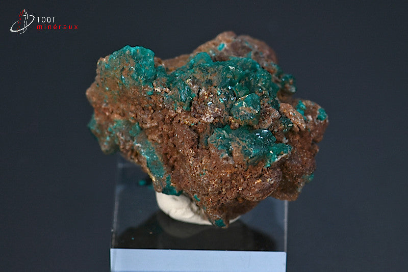 Minéral cristallisé de dioptase de République démocratique du Congo
