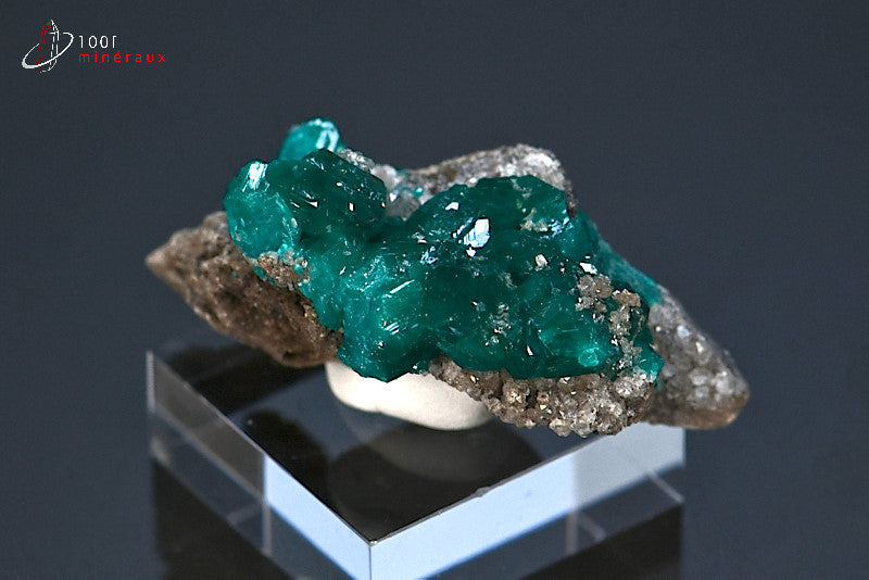 Minéral cristallisé de dioptase de République démocratique du Congo