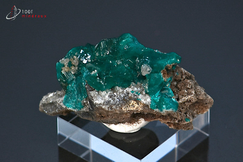 Minéral cristallisé de dioptase de République démocratique du Congo