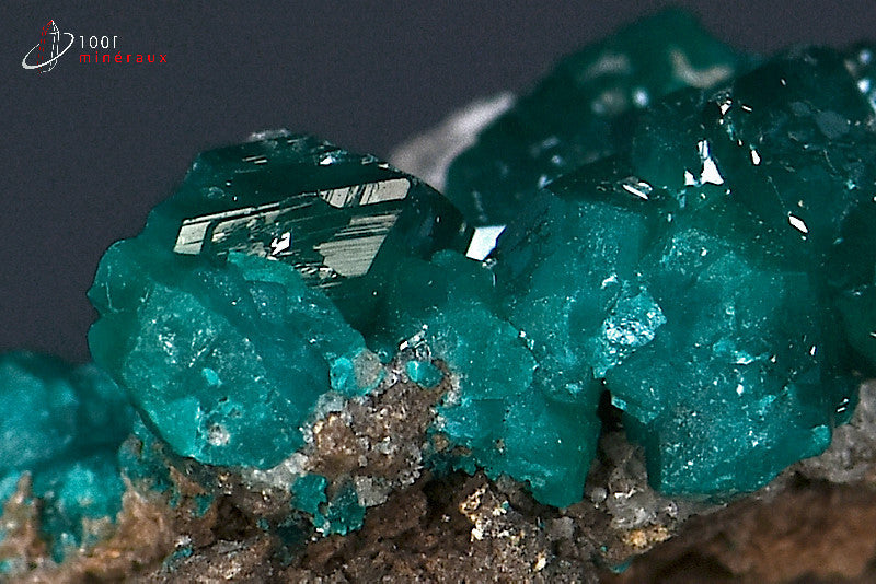 Minéral cristallisé de dioptase de République démocratique du Congo
