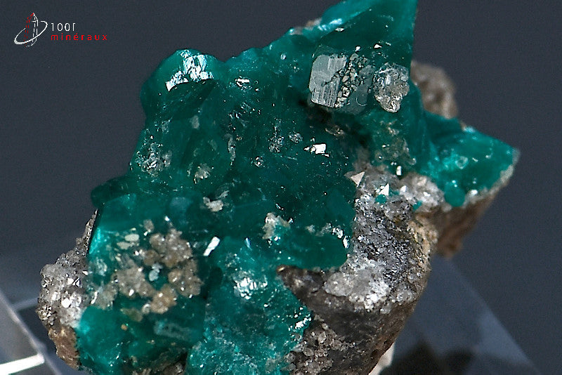 Minéral cristallisé de dioptase de République démocratique du Congo