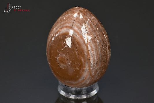 Minéral poli d'aragonite en forme d'œuf du Maroc