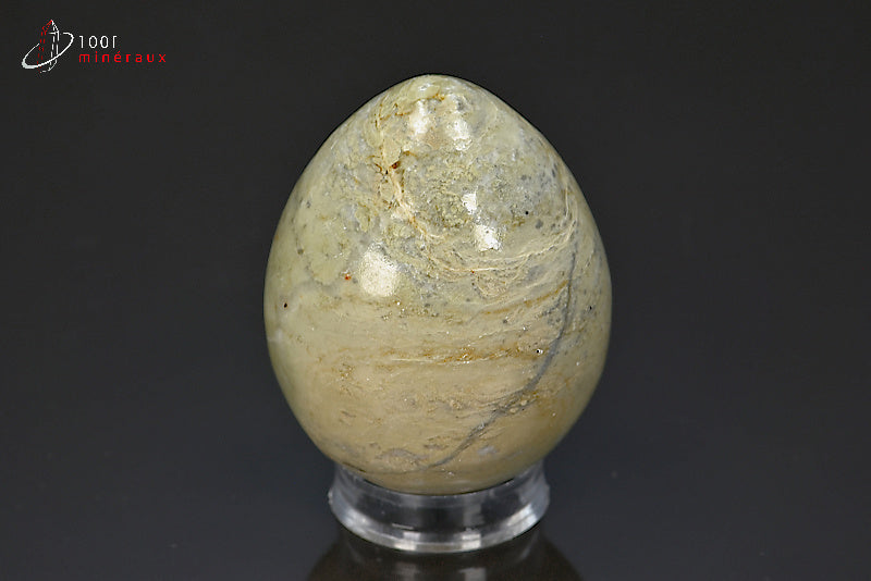 Minéral poli d'aragonite en forme d'œuf du Maroc