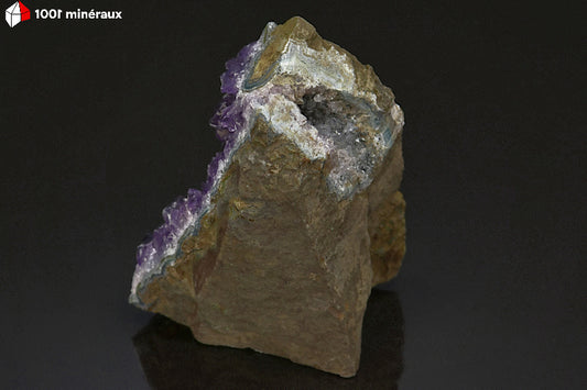 Druse minérale d'améthyste violette cristallisée d'Uruguay de 464g