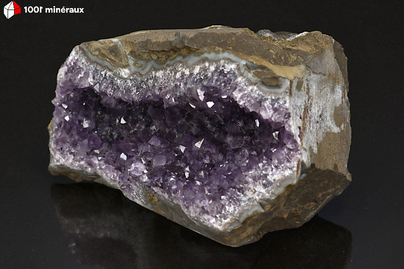 Minéral crisallisé d'une druse d'Améthyste d'Uruguay
