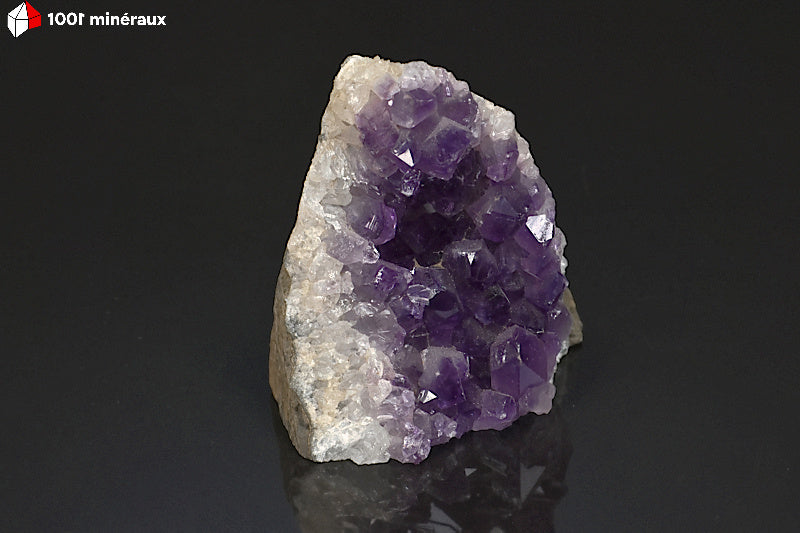 Druse d'Améthyste d'Uruguay - Vue d'ensemble, géode violet foncé homogène - 357 g