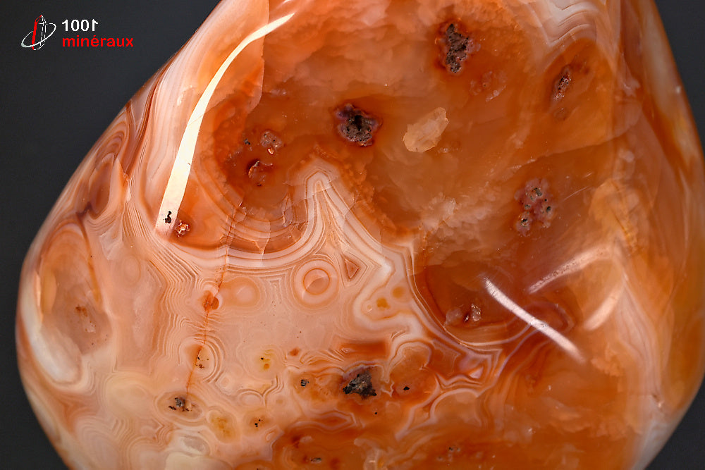 Minéral poli de cornaline orange de Madagascar en forme libre