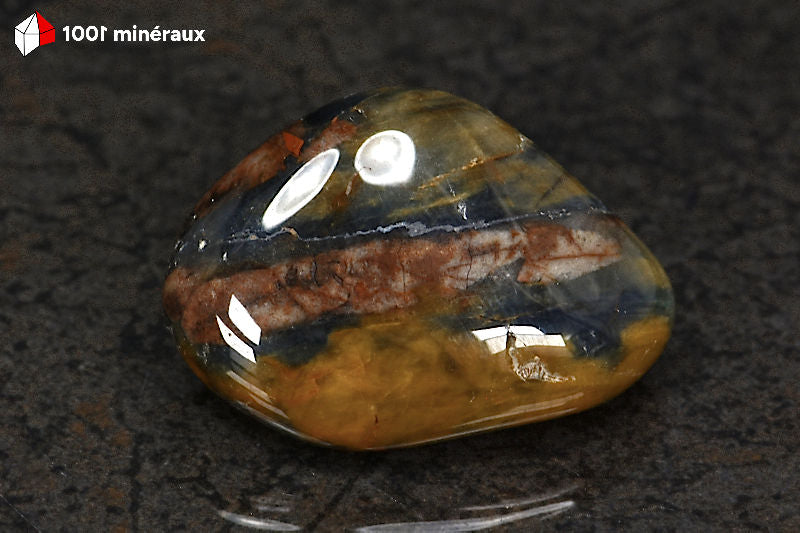 Pietersite polie Namibie - Vue de profil, épaisseur 1,5 cm - 14 g
