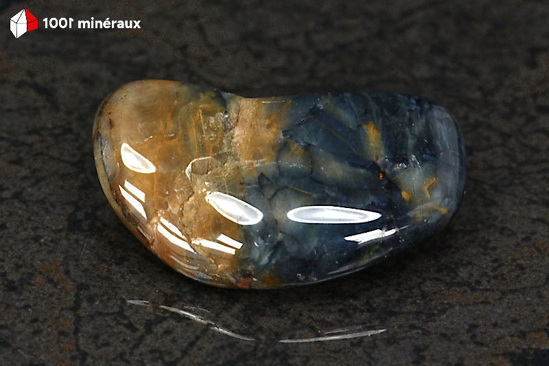 Pietersite polie Namibie - Partage moitié bleue et moitié brun-jaune doré - 18 g - BN831
