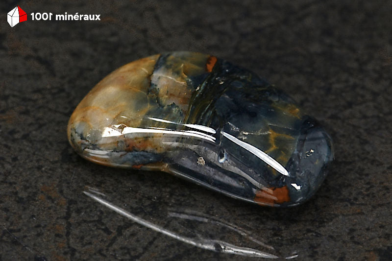 Pietersite polie Namibie - Vue de profil, épaisseur 1,2 cm - 18 g
