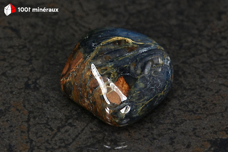 Pietersite polie Namibie - Face brun-jaune dorée, fibres Œil de Tigre - 13 g - BN832
