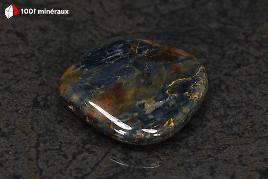 Pietersite polie Namibie - Silhouette triangulaire, bleu intense sur les deux faces - 17 g - BN833

