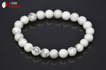 Bracelet minéraux Howlite 18 cm / Perles 8 mm / 19g / BN88 - Vignette | 1001 minéraux