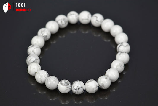 Bracelet bijou en perles de Howlite blanche