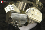 Pyrite cristallisée du Pérou (4 pyritoèdres 11-15 mm, sur socle) - 28 g / BN913 - Vignette | 1001 minéraux