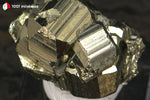 Pyrite cristallisée du Pérou (4 pyritoèdres 8-15 mm, sur socle) - 25 g / BN914 - Vignette | 1001 minéraux