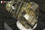 Pyrite cristallisée du Pérou (5 pyritoèdres 5-12 mm, sur socle) - 23 g / BN916 - Vignette | 1001 minéraux