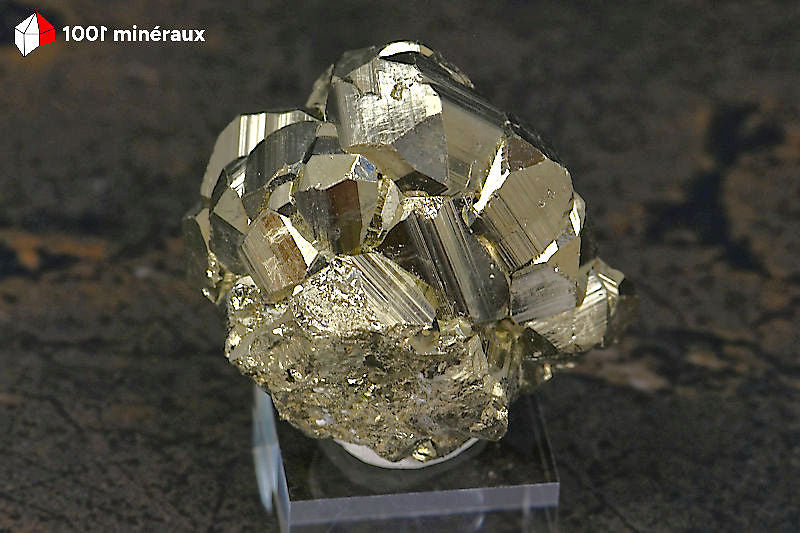 Pyrite cristallisée Pérou - Nombreux grands pyritoèdres dodécaédriques 6-17 mm - 93 g - BN925
