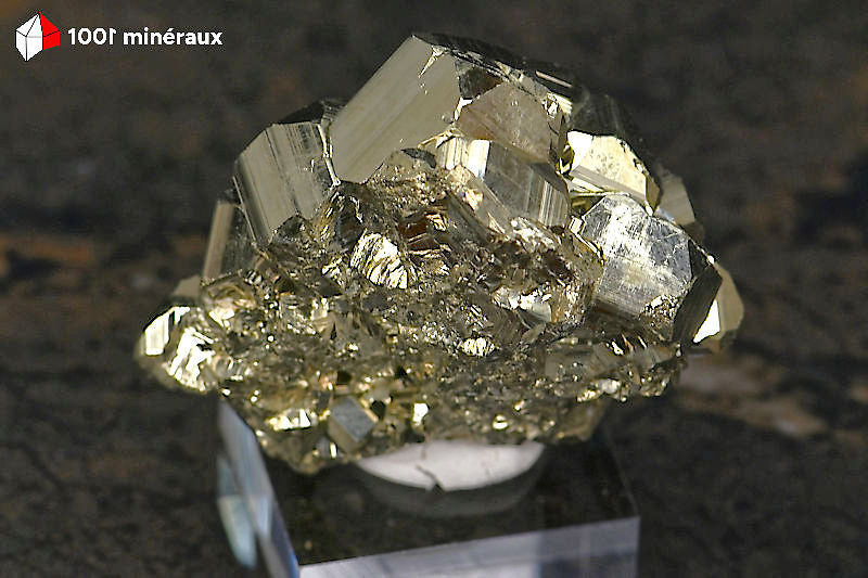 Pyrite cristallisée Pérou - Vue de dos, cristallisation dodécaédrique - 93 g - BN925
