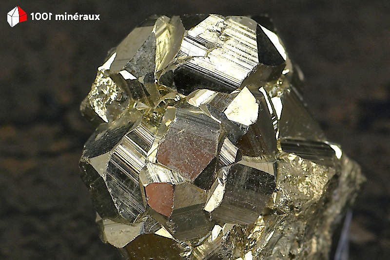 Pyrite cristallisée du Pérou (nombreux pyritoèdres 6-17 mm) - 93 g / BN925