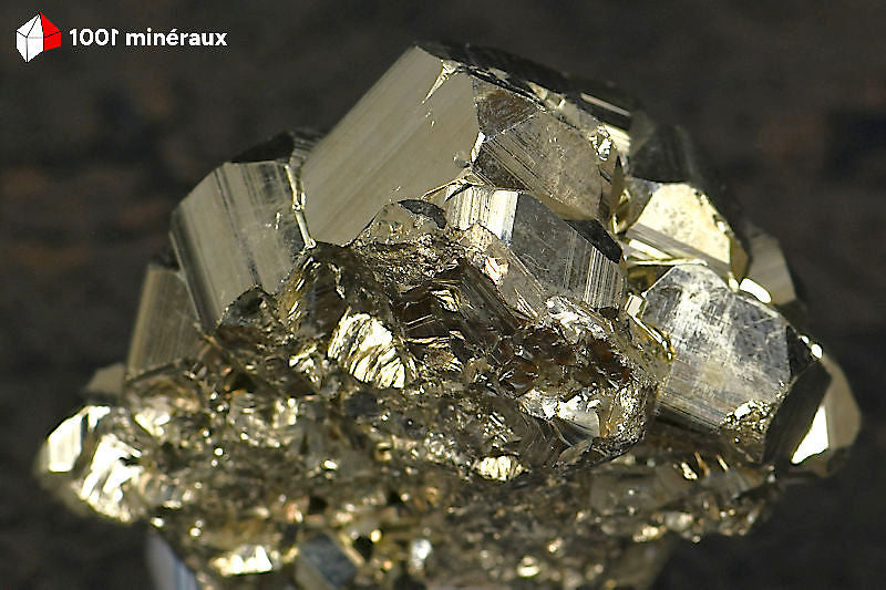 Pyrite cristallisée du Pérou (nombreux pyritoèdres 6-17 mm) - 93 g / BN925
