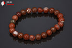 Bracelet minéraux Jaspe rouge 18 cm / Perles 8 mm / 19g / BN98 - Vignette | 1001 minéraux