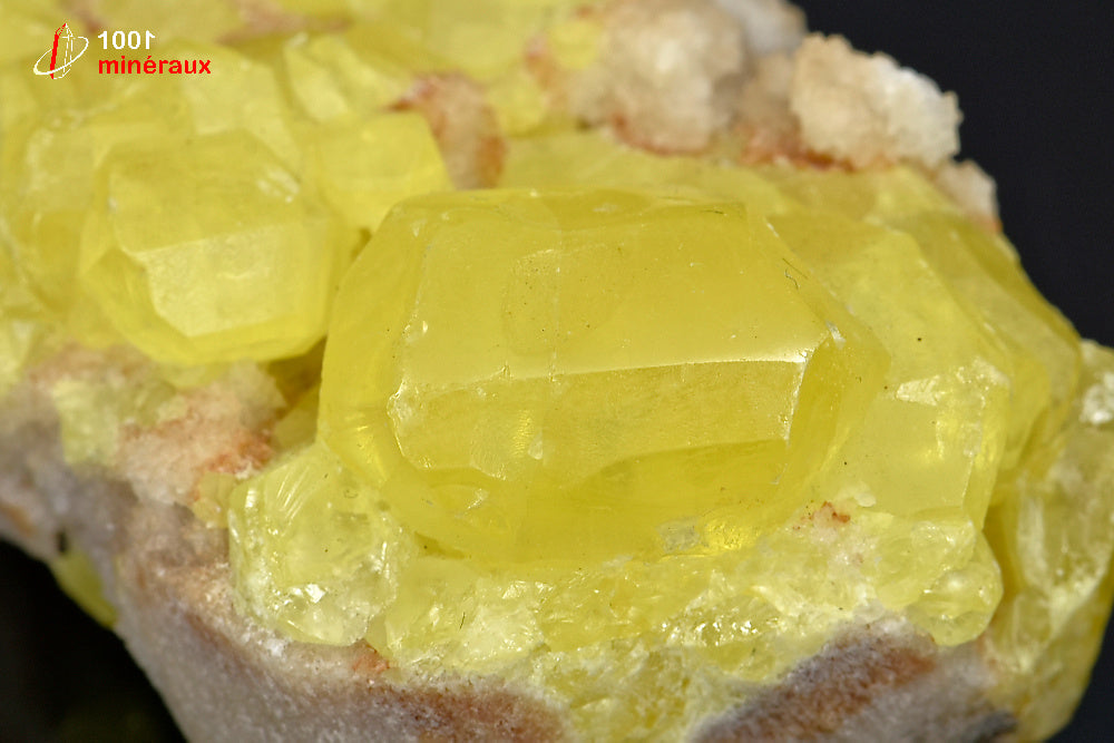 Minéral cristallisé de soufre jaune de Bolivie
